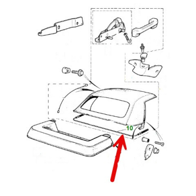 USED Tension Cable, Rear, For Convertible Top  BBC8162